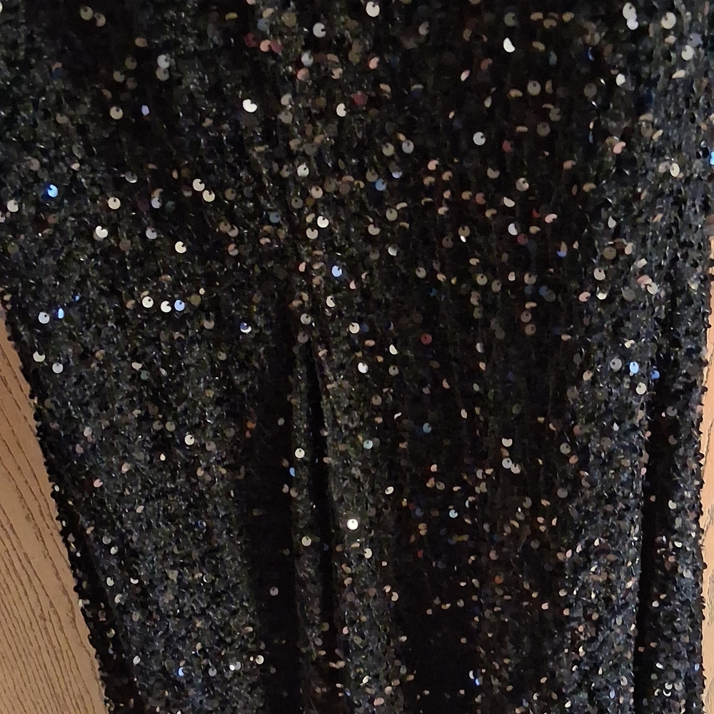 Glamorous Black Sequin Backless Evening Dress 0439 - image 4